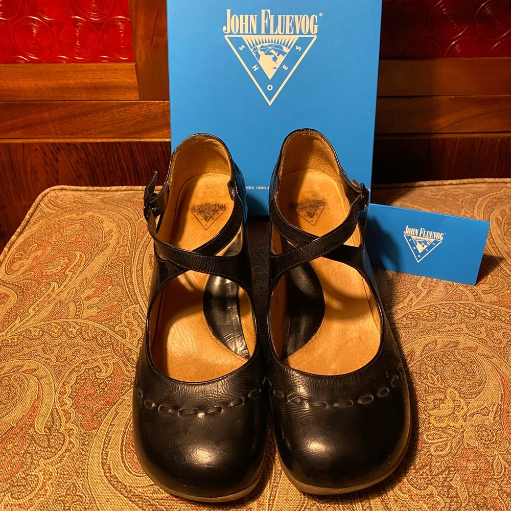 John Fluevog’s Black 2 strap Operetta style MaryJane